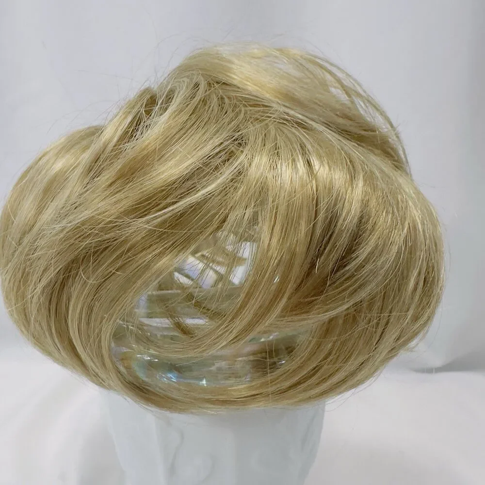 Synthetic Hair Piece Clip On Blonde Topper Hairpiece Netting Covers Hair Loss